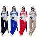 Women's Casual Summer Suit Set - Polo Collar Top & Wide Leg Pants, Contrast Color Two-Piece Outfit_ecoleips.com