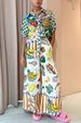 Women's Export Clothing 2026 Fashion Floral Print Short Sleeve Color Block Casual Tie-Waist Pants Set For Women_ecoleips.com