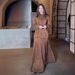 Women's Clothing autumn new solid color round neck pleated slim fit top skirt elegant suit_ecoleips.com