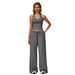 Women's Clothing Comfortable Two Piece Set Backless Wide Leg Trousers Sporty Casual Design Beautiful Loose Fit Pant Set_ecoleips.com