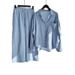 Women's Retro Cotton Linen Shirt Set Plus Size High Waisted Loose Fitting Trousers Two Piece Casual Comfortable Fashion_ecoleips.com