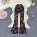 Women's Clothing Elastic Waist Slim Fit Homemade Long Legs Tiger Pattern Low Waist Hot Diamond Sagging Soft Casual Long Flared Pants_ecoleips.com