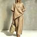 Women's Elegant Two Piece Set Round Neck Casual Loose Short Sleeve American Style_ecoleips.com