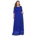 Plus Size Women's Clothing New Lace Pocket Evening Dress Bridesmaid Dress_ecoleips.com
