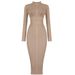 European And American Women's Long-sleeved Bodycon Tight-fitting Sexy Stretch Midi Bandage Party Evening Dr, Short_ecoleips.com