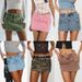 Utility Denim Mini Skirt For Women - Washed Stretch A-Line Denim Skirt With Pockets, Casual Elegant Style_ecoleips.com