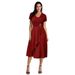 K Ladies' Elegant And Sexy Asymmetrical V-neck Women's High Waist Mid Length Dress Solid Color Evening Gown_ecoleips.com