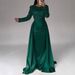 Women's Clothing Women's Banquet Long Sleeved Temperament Socialite Annual Meeting Host Aura Queen Sequined Evening Dress_ecoleips.com