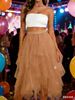 Targeted Casual Irregular Mesh Midi Skirt, Women's Mid-length Versatile High-waisted Slimming Tulle Skirt/cake Skirt_ecoleips.com