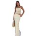 Women's Clothing Spring New Women's Fashion Halter Neck Backless Sexy Vest Pleated Chiffon Long Skirt Suit_ecoleips.com