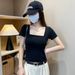 Spring And Summer Low-necked Slim-fitting And Thin-showing Collarbone Bottoming Shirt With Inner Collar Thickened Top_ecoleips.com