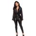 Aria Basics Aria Basics European And American Autumn Winter Fashion Women's Blouse New Sexy Elegant Long Sleeve Deep V Neck Satin_ecoleips.com