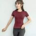 Women's Clothing Slim Fit Yoga Clothes Fitness Tight Fit Running Sweat Absorbent Quick Dry Clothes Slim Fit Tight Fit Yoga Short Sleeve T Shirt_ecoleips.com