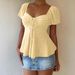 Summer New Women's V Neck Short Sleeve T-Shirt Sexy Solid Color Drawstring Top American Style_ecoleips.com
