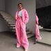 ng2510292 Sports Casual New Hooded Jacket Drawstrig Loose Straight Color-Block Striped Log Wide-Leg Pats Two-Piece Set For_ecoleips.com