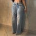 Bling High-Waisted Wide-Leg Jeans Rhinestone Belt Distressed Hem Streetwear Chic 95% Cotton Stretch S-XXL Women's Denim_ecoleips.com