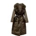 Elegant Long Down Coat With Detachable Fox Fur Collar – Premium Goose Feather Jacket For Women, Fashionable & Warm Winter Outerwear_ecoleips.com