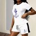 Women's Clothing Women's Anchor Print Short Sleeve Top & Shorts Set – Summer Casual Outfit_ecoleips.com