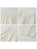 CHIC VEN Women White Pants Solid Casual Elastic Waist High Waisted Pleated Wide Leg Female Trousers Fold Summer 2025 Clothing_ecoleips.com