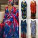 Women's Clothing Chiffon Plus Size Deep V Printed Elegant Long Dress_ecoleips.com