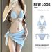 Women's Clothing Diamond Chain Pure Desire Style Strap Triangle Bikini Three Point Ins Sexy Holiday Swimsuit_ecoleips.com