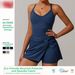 Women's Clothing Eco-Friendly Recycled Dress Anti-Exposure Twist Design Cross Hollow Beautiful Back Tennis Skirt Polyester_ecoleips.com