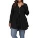 2026 . European And American Foreign Trade Autumn/Winter New V-neck Button Pleated Women's Solid Color Long_ecoleips.com
