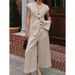 French Retro Chic Casual Outfit For Spring/Summer: Trendy Jacket With Wide-Leg Pants For Women's Daily Commute_ecoleips.com