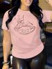 European And American Cross-border Foreign Trade Women's Clothing, Sexy Lips Print Round-neck Short-sleeve T-shirt Top_ecoleips.com