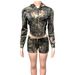 Women's Fashion Sexy Hot Girl Cardigan And Shorts Set Long Sleeved Hooded Two Piece European American Style Printed Clothing_ecoleips.com