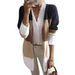 Autumn And Winter Design Mid-Length Knitted Cardigan Contrast Patchwork Sweater Jacket_ecoleips.com
