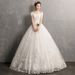Light Forest Style Off-shoulder Wedding Dress 2026 New Model, Floor-length, For Brides, Autumn And Winter, High-waisted,_ecoleips.com