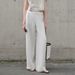 Women's Pure Linen Yarn Dyed Long Pants Spring Fashionable Versatile Loose Fitting Floor Length Wide Leg Slimming Pants 2026_ecoleips.com
