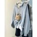 polo Collar Solid Color Sweatshirt For Women, Spring And Autumn Thin Loose New American Hong Kong Style_ecoleips.com