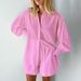 Women's Clothing Shirt Jacquard Puff Sleeve Temperament Top Shorts Commuter Design Casual Suit_ecoleips.com