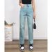 Retro-style High-waisted Wide-leg Pants, 2025 Spring New Fashion Versatile Washed Loose Women's Jeans_ecoleips.com