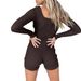 Diyun European And American Yoga Wear Sports High Elastic Long Sleeve Jumpsuit Women's Clothing 2025 Spring_ecoleips.com