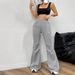 Voya Women's European American Simple Versatile Commuter Casual Pants For Spring And Summer With Drawstring Waist High-waisted Wide-leg Pants_ecoleips.com
