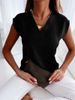 Women's Clothing Wish Summer Solid Color Short Sleeved V Neck Ladies Shirt Shirt Women's Clothing_ecoleips.com