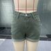 Women's Solid Color Denim Shorts Simple Basic Versatile Standard Size Women's Pants_ecoleips.com