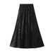 2025 Spring New Korean Style High Waist Sequin Mid-Length Bodycon Slimming Half Skirt D9962_ecoleips.com