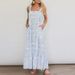 Bow Suspender Pleated Casual Dress Sexy Backless Hollow Out Summer Women's Dress Floral Print Swing Beach Maxi Dresses Vestidos_ecoleips.com