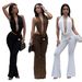 C7589 Cross-Border European American Fashion Women's Sexy Solid Color Backless Top And Pants Set New_ecoleips.com