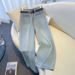Women's Clothing Light Blue High-Waisted Wide Leg Jeans For Women Plus Size Loose Fit Slimming Petite Pear Shaped Straight Leg Jeans_ecoleips.com
