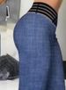 K Women's Hollow Out Belt High Waist Casual Straight Loose Trousers Wide Leg Pants_ecoleips.com