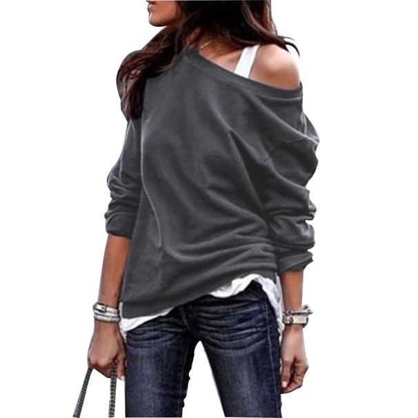 Women's Sweatshirt Autumn Winter, New Round-neck Pullover, Solid Color, Long-sleeved Sweatshirt, European And American_ecoleips.com