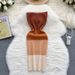 Women's Strapless Knitted Dress - Contrast Color Slim-fit Bodycon Dress For Summer - Light Mature Style & Hip Hugging Design_ecoleips.com