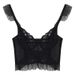 ng2510292 Black Fishbone Lace Camisole Women's Summer V-neck Bra Inner Wear Sexy Short Top For Outerwear_ecoleips.com