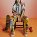 Women's Clothing Satin Print Short Sleeved Holiday Leisure Tether Suit_ecoleips.com