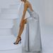 Women's Clothing Suspender Backless Sexy Slit Flash Party Banquet Evening Dress_ecoleips.com